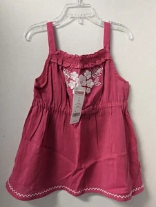 NEW Gymboree Girls Sz 7 Pink w/White Embroidered Floral Top Shirt NWT - Picture 1 of 3