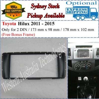 Fascia facial se adapta a Toyota Hilux 2011+ kit de tablero doble dos 2 DIN Foto 1 de 4