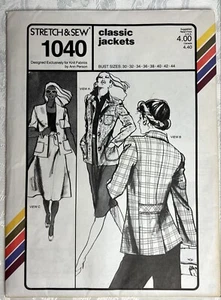 Chaquetas clásicas busto 30-44 vintage elásticas y costuras #1040 sin cortar y completas 1978 - Imagen 1 de 5
