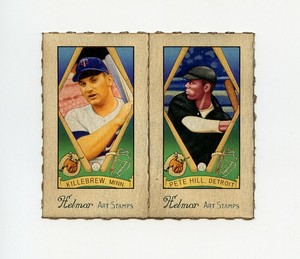 #LK.0386 KILLEBREW & PETE HILL Helmar Uncut Card Panel RARE