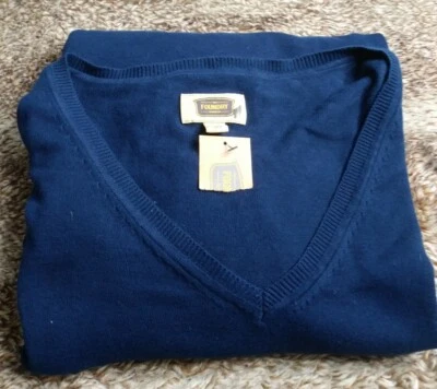 Foundry V-Neck Long Sleeve Shirt Blue Mens Sz 5XL - NEW - Image 1 of 4