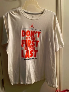 Air Jordan Shirt 3XL White Mens Retro graphic casual nba logo - Photo 1 sur 3