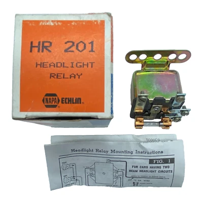 Napa Echlin Automotive Electrical Headlight Relay 12 Volt HR201, NIB, NEW - Image 1 of 4