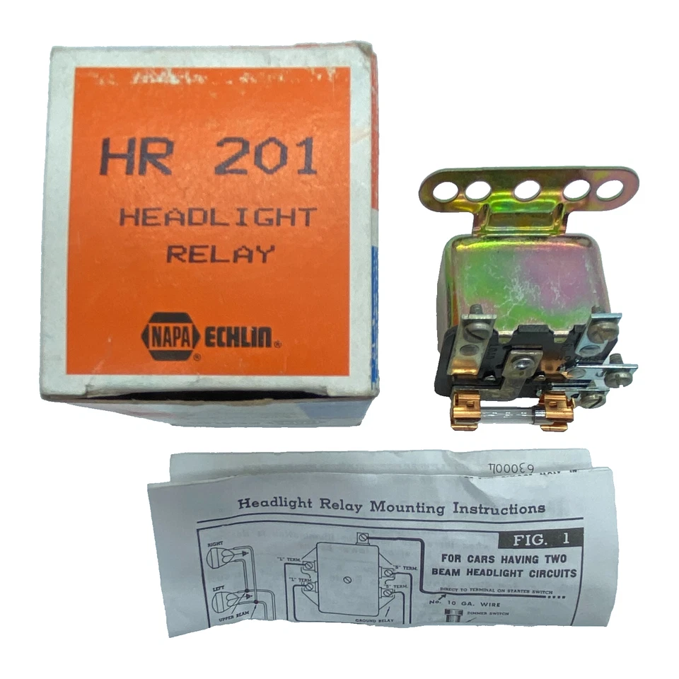 Napa Echlin Automotive Electrical Headlight Relay 12 Volt HR201, NIB, NEW - Image 1 of 4