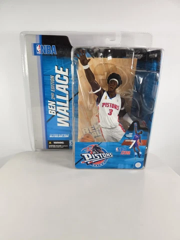 Ben Wallace Detroit Pistons McFarlane Figure 2nd Edition White Jersey #3 Afro Cover
