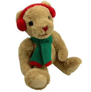 Godiva Holiday Teddy Bear in Scarf Earmuffs Soft Stuffed Animal 2022 - Picture 1 of 16