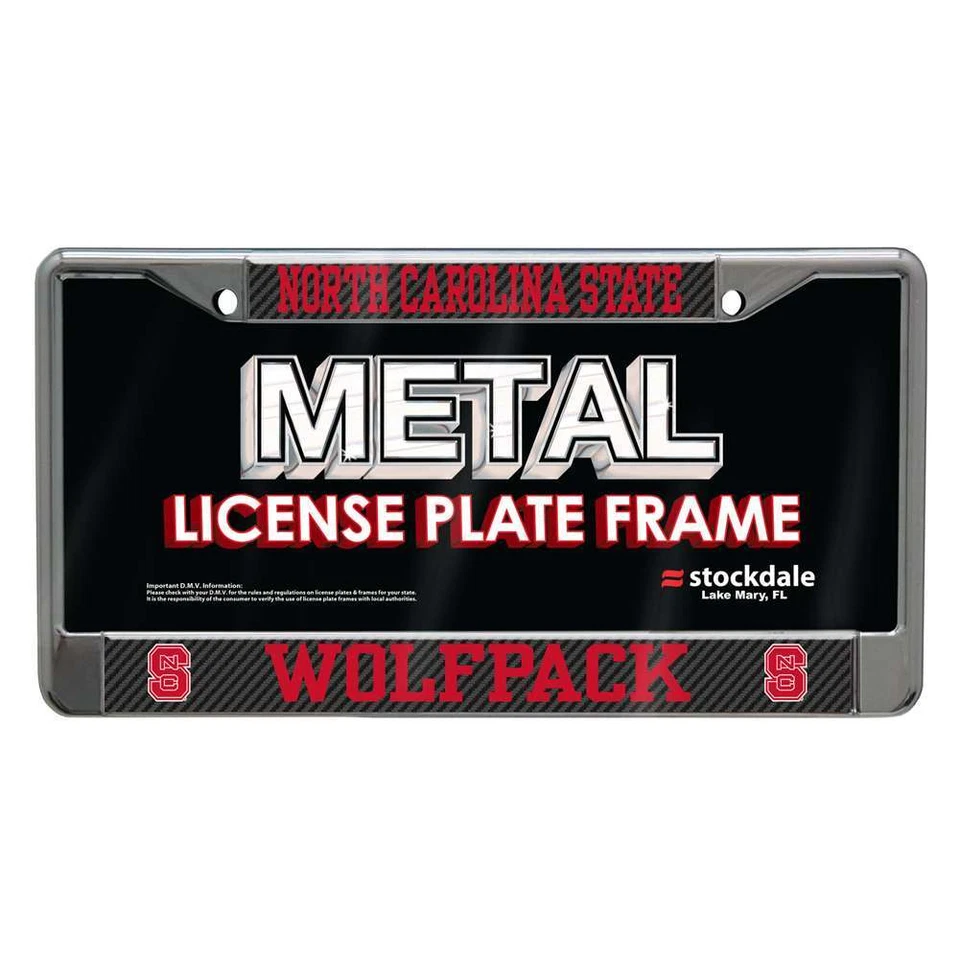 North Carolina State Wolfpack Metal License Plate Frame - Carbon Fiber - Image 1 of 1