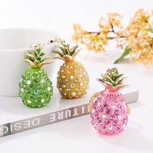 Simulated Pineapple Keychain with Diamond Inlaid Women's Bag Pendant Accessories - Picture 1 of 19