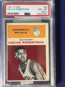 1961 FLEER BASKETBALL OSCAR ROBERTSON (R) # 36 PSA NM-MT 8 (OC) SHARP ! - Picture 1 of 6