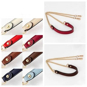 Metal Leather Chain Replacement Crossbody Shoulder Handbag Bag Strap Light Gold - Picture 1 of 25