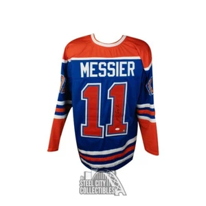 Mark Messier Autographed Edmonton Custom Blue Hockey Jersey - JSA COA - Picture 1 of 1