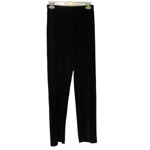 New Vintage 90's Christine Gerard Black Black Slinky Pull On Pants Size Medium - Picture 1 of 9
