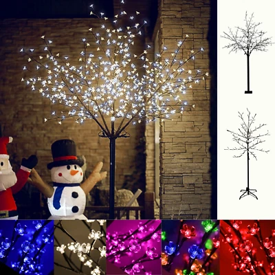 Christmas Light Blossom Tree Lit LED Outdoor 5ft 6ft 7ft 8ft Garden Decoration - Image 1 of 4