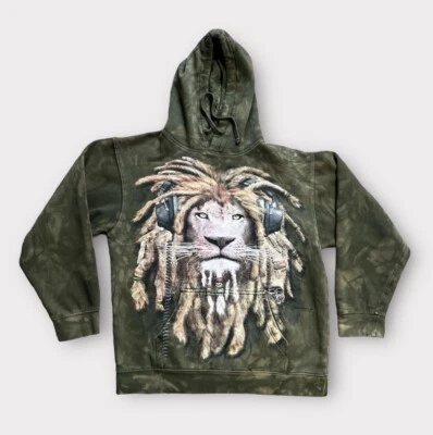 Sudadera con Capucha The Mountain Adulto Pequeña Verde Pullover Rasta Lion Foto 1 de 4