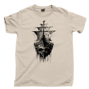 Camiseta Barco Fantasma Pirata Jolly Roger Calavera Huesos Cruzados Scallywag Barbanegra Camiseta - Imagen 1 de 11