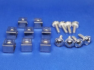 10-32 Slide On Clip Nuts with Screws for Audio Rack & Server Cabinet x 8 Sets - Picture 1 of 3
