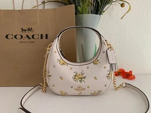 NWT Coach CAK90 Carmen Mini Crossbody Floral Print Embossed Leather Chalk Multi - Picture 1 of 11