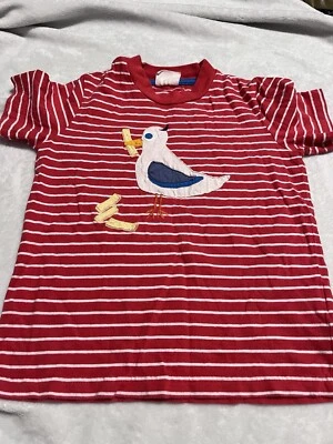 Mini Biden Vintage Boy s Red And White Striped Bird/french Fries Shirt. Size 4-5 - Image 1 of 3