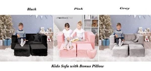 Milliard Couch Modular Kids Sofa Toddler Baby Playroom/Bedroom with Bonus Pillow - Picture 1 of 23