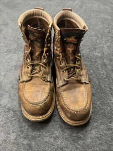 Thorogood 804-4375 Men's 6" Leather Steel Toe Moc Work Boots Brown Size 8.5 D - Picture 1 of 22