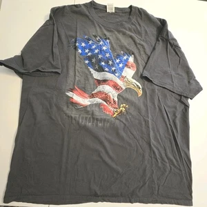 Bald Eagle American Flag T Shirt Mens 3XL Biker Americana Patriotic Sublimated  - Picture 1 of 6