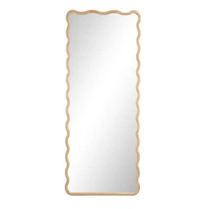 Wooden Full Length Mirror 165x60cm Wavy Floor Mirrors - Picture 1 of 9