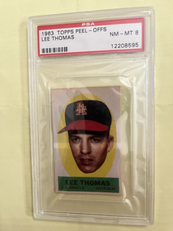 1963 Topps Peel-Offs Lee Thomas Peeling Directions PSA 8 - Image 1 of 1