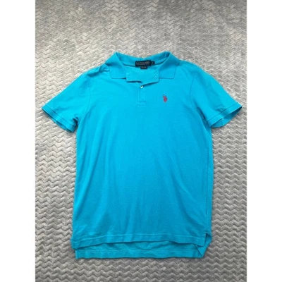 US Polo Assn. Polo manga corta con logotipo rosa turquesa para mujer Foto 1 de 4