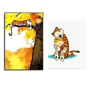 Kunst Leinwand Calvin & Hobbes 2er Set Hobbes umarmen Calvin, im Baum 12 x 16" - Bild 1 von 3