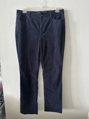 Pantalones elásticos de pana Talbots Heritage pierna recta azul marino para mujer 14 tiro alto Foto 1 de 4