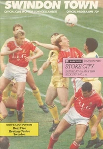 Swindon Town v Stoke City - Div 2 - 6/5/1989 - Football Programme - Picture 1 of 1