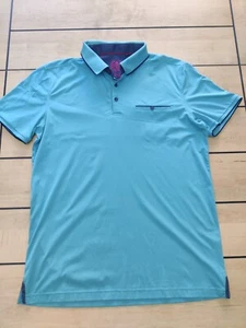 Au Noir Polo Shirt Men's Large Size 4 Teal Blue Short Sleeve - Picture 1 of 15