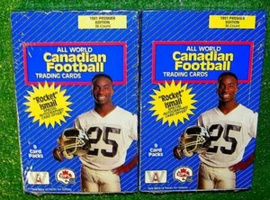 Canadian Football Trading Cards 1991 Full Boxes 36 Packs Lot (2) Rocket Ismail - Picture 1 of 3
