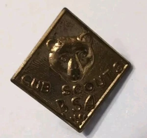 Vintage BSA Cub Scout Diamond Shaped  Gold Toned Boy Scouts - Picture 1 of 2