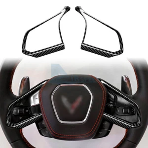 For Corvette C8 20-23 Real Hard Carbon Fiber Steering Wheel Button Outer Frame - Bild 1 von 9