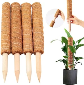 4pcs 40cm Moss Pole Coir Totem Creeper Plant Support Climbing Extension Garden - Picture 1 of 4