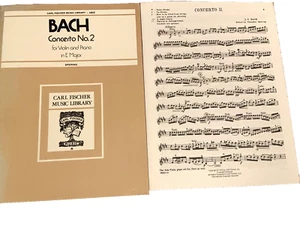 Bach: Concerto No.2 in EMinor For Violin & Piano (Carl Fischer L803) Brand New - Picture 1 of 3