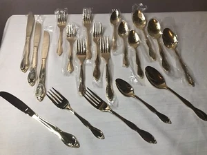 Posate Artigianali Vintage Personalizzate 20PZ Svc per 4 NUOVE Tone Oro Inox Floreale Giappone - Foto 1 di 6