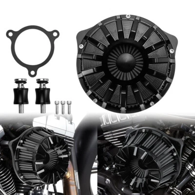 Black Stripe Air Cleaner Filter Gray Intake For Harley Touring Street Glide 18+ - Image 1 of 4