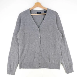 GANT Grey Merino Wool & Cashmere Blend Cardigan Jumper Size M - Picture 1 of 12