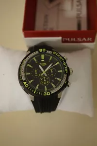 Orologio Cronografo Analogico Nuovo con Etichette Pulsar On The Go PT3503 Nero - Foto 1 di 3