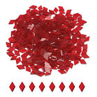 200g Mosaic Tiles Rhombus Shape Glass Mosaic Tiles Transparent Dark Red