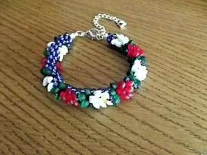 Bracelet KUMIHIMO   ~ 19cm (7,5"). Handmade. - Picture 1 of 8