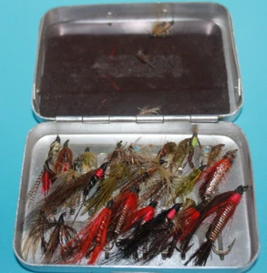 WHEATLEY SILMALLOY METALL FLIEGENBOX & AUSWAHL MEERFORELLE & LACHSFLIEGEN - Bild 1 von 6