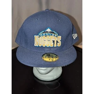 Denver Nuggets Hat Cap Blue Fitted 7 7/8 59 FIFTY Flat Bill NWT - Picture 1 of 7