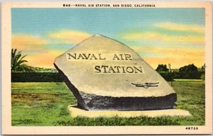 Naval Air Station San Diego CA Denkmal Leinen Postkarte - Bild 1 von 2