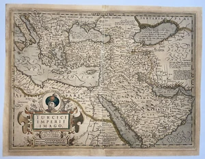 IMPERIO OTOMANO 1628 GERARD MERCATOR/JODOCUS HONDIUS INUSUAL MAPA ANTIGUO GRANDE - Imagen 1 de 12