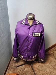 Vintage Hoosier Racing Tire Purple Satin Jacket. No Size Tag.See Pic Measurement - Picture 1 of 12