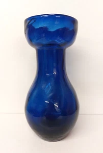 Antique Bristol Cobalt Blue Hand Blown Glass Hyacinth Bulb Vase 7" Tall - Picture 1 of 23