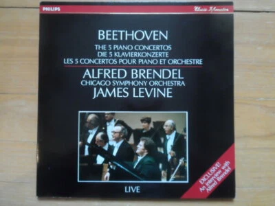 Alfred Brendel-Beethoven-Die 5 Klavierkonzerte-Live-Promo Lp mit Photos + Poster - Bild 1 von 4
